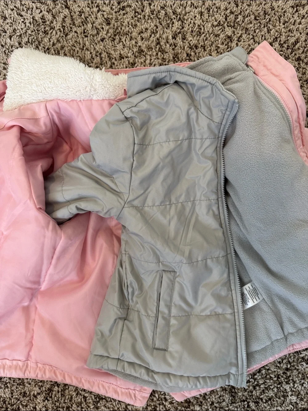 Kids' Pink Hooded Winter Jacket